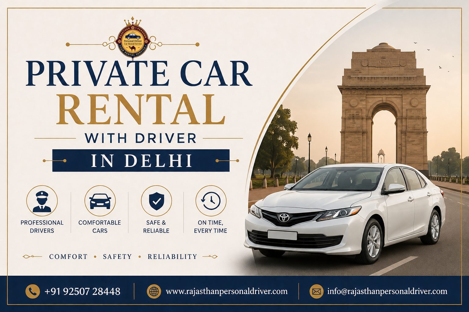Private Car Rental with Driver in Delhi 