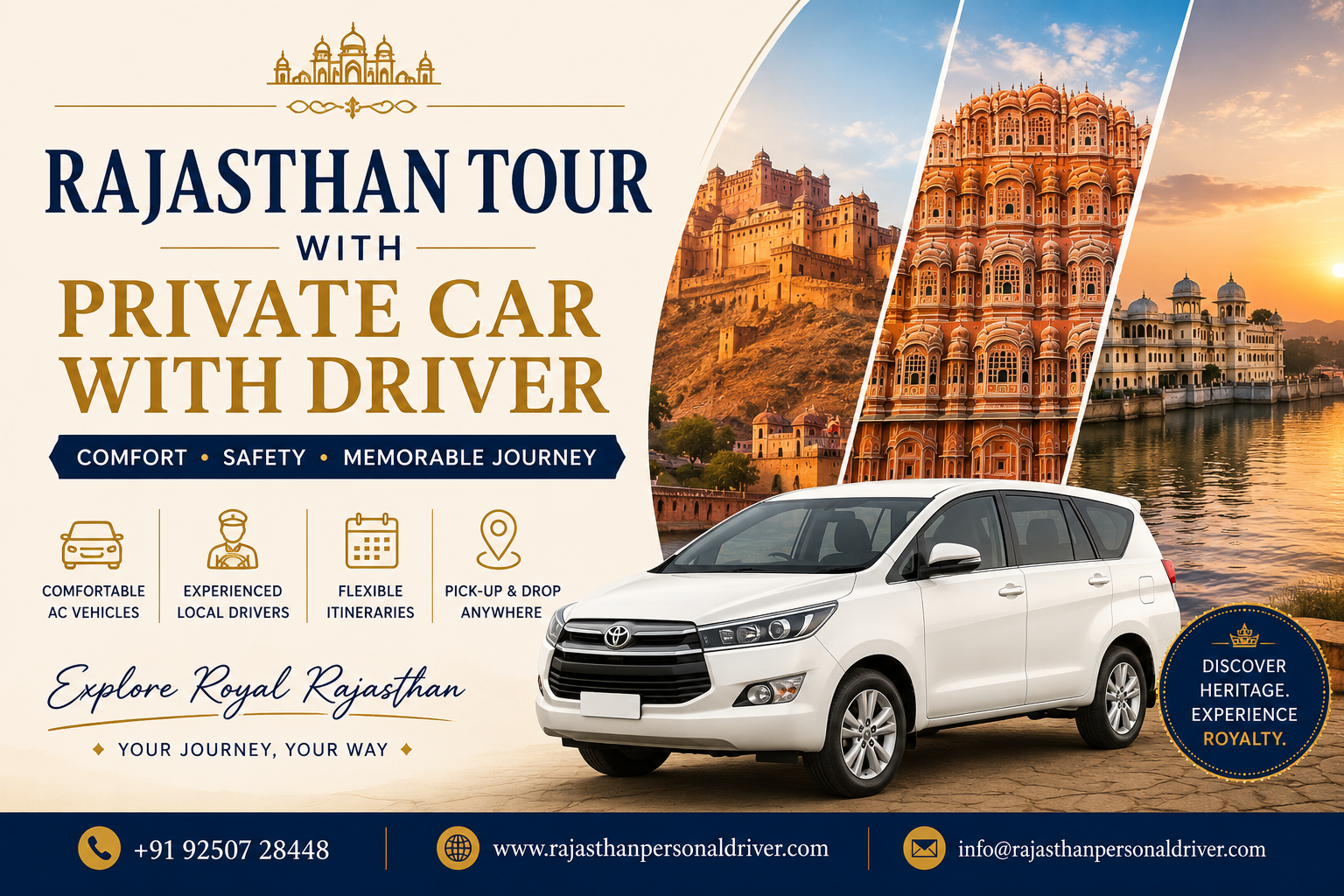 Rajasthan Tour with Private Car with Driver