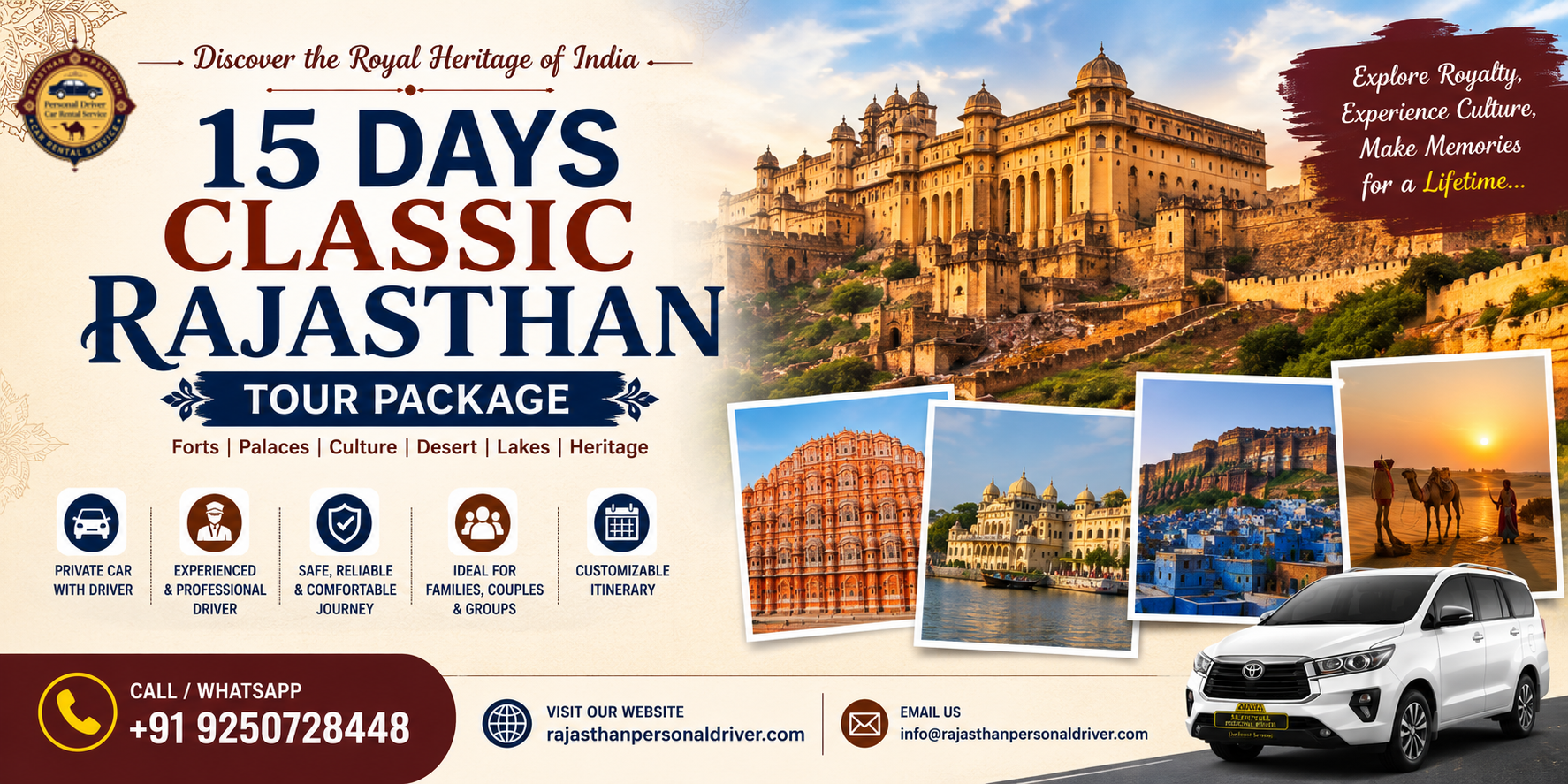 15 Days Classic Rajasthan Tour with Private Driver